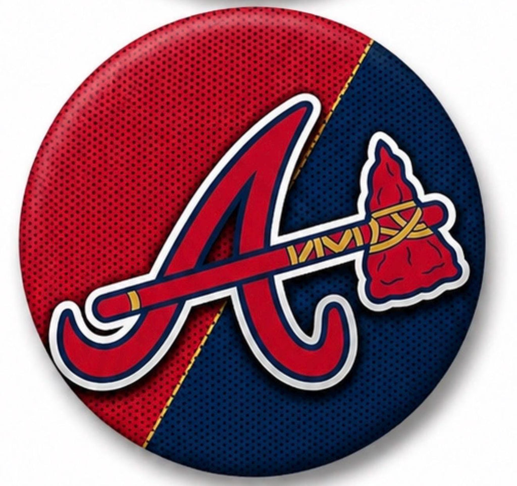 Atlanta Braves Inspired Baseball Buttons | Game Day Fan Accessories, Tailgate Pins