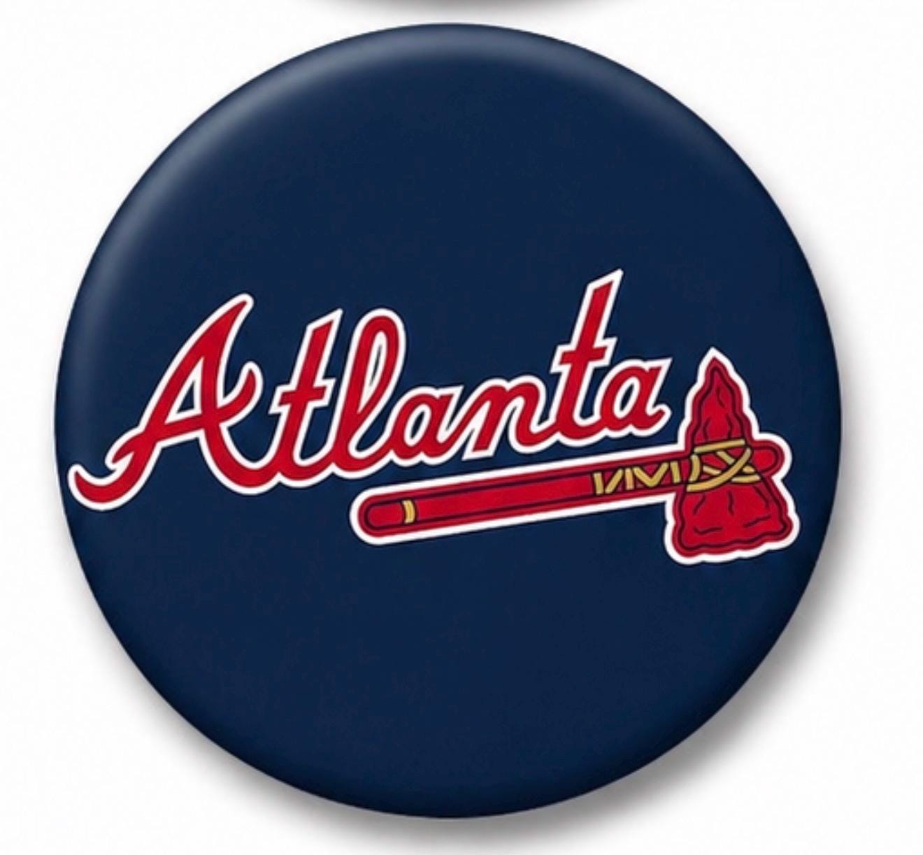 Atlanta Braves Inspired Baseball Buttons | Game Day Fan Accessories, Tailgate Pins