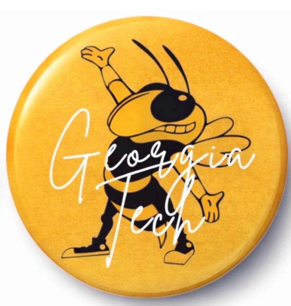 Georgia Tech Yellow Jackets Gameday Button Pin | College Tailgate Accessory