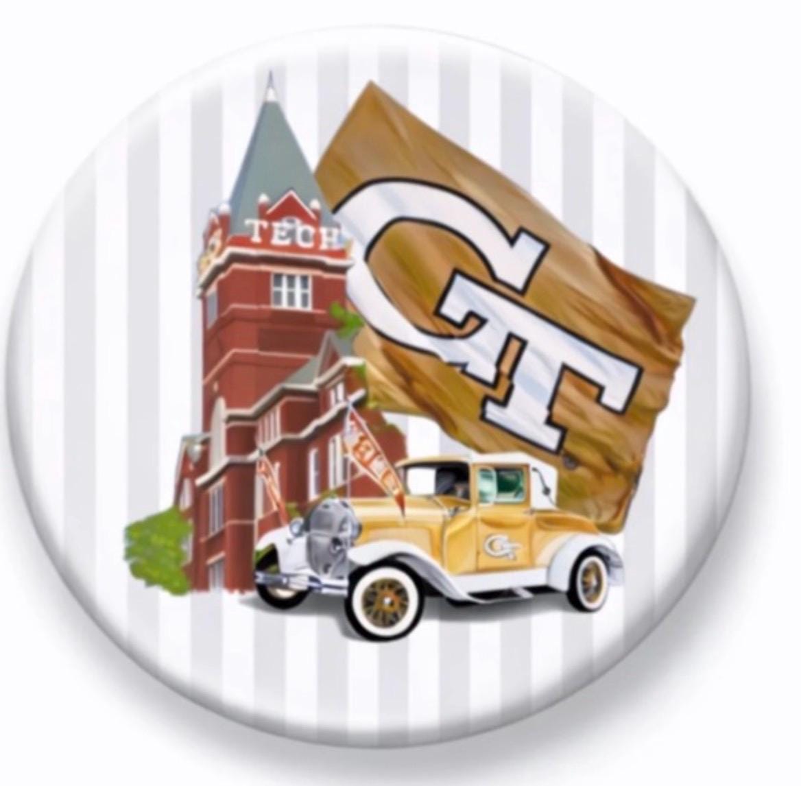 Georgia Tech Yellow Jackets Gameday Button Pin | College Game Day Accessories