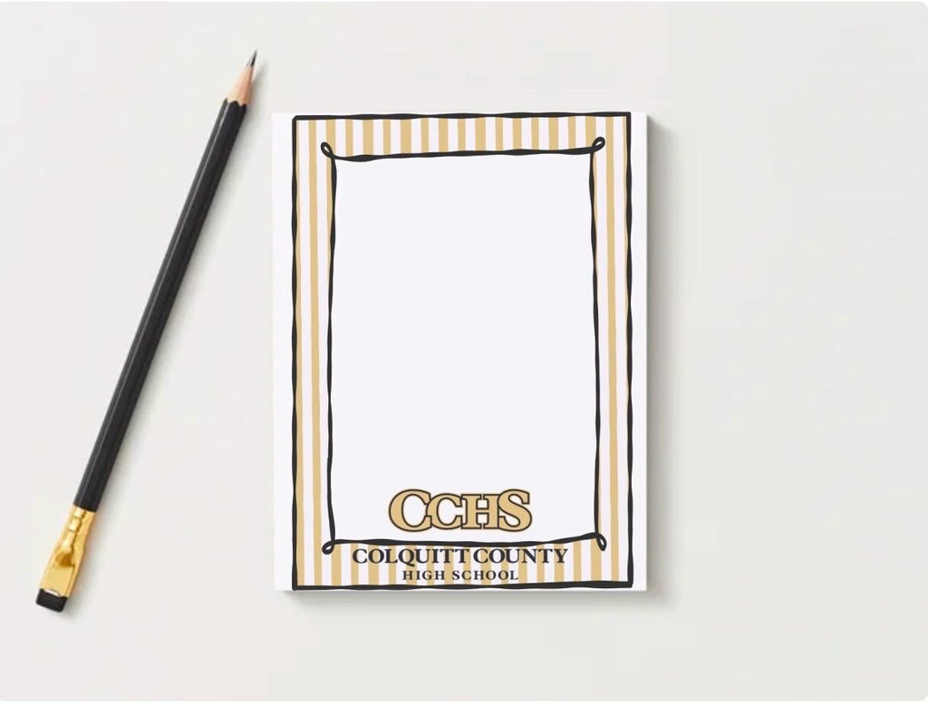 Colquitt County Packers Notepad | Gold & Black School Spirit | Teacher Gift | Game Day Desk Pad