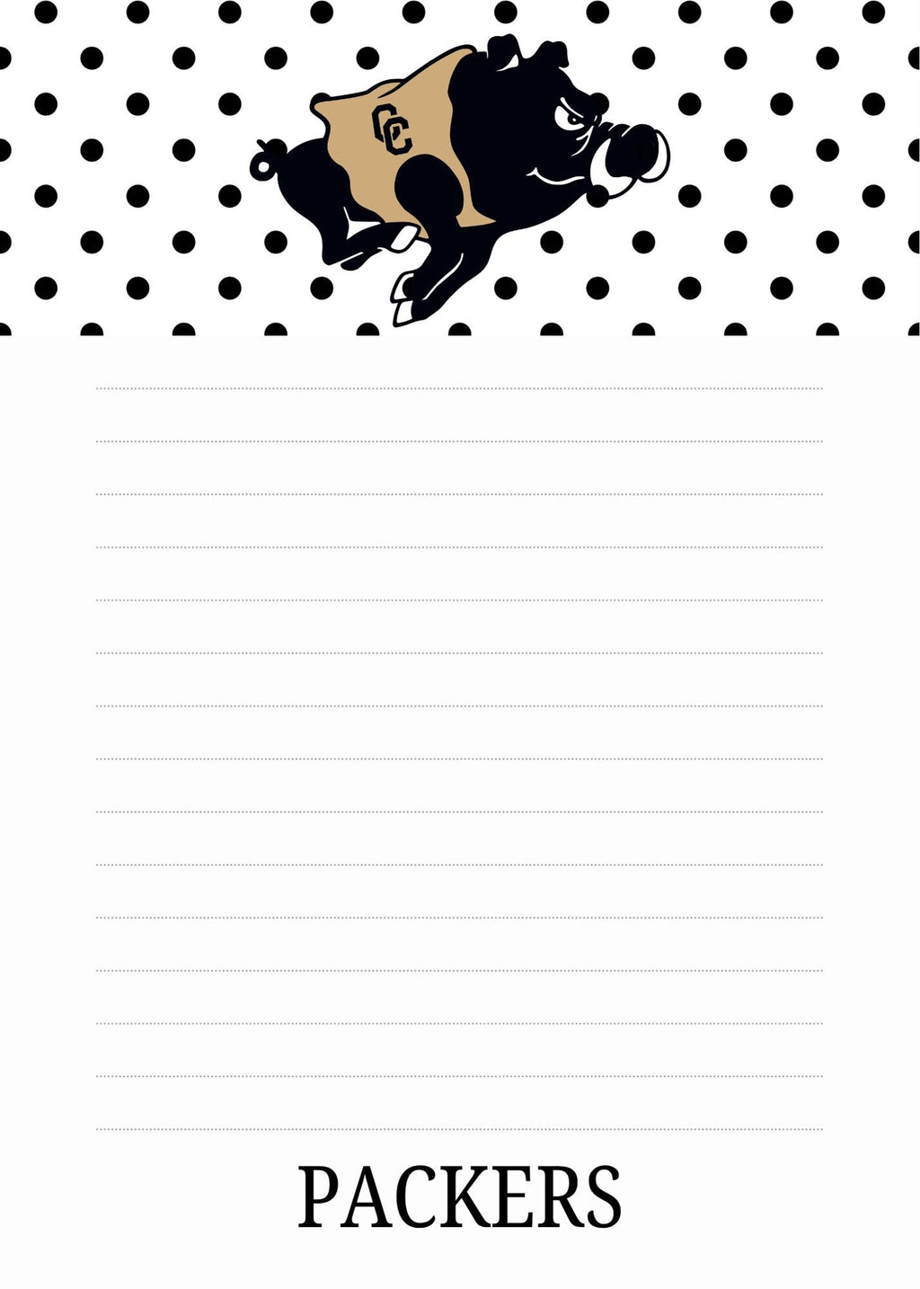 Colquitt County Packers Notepad | Gold & Black School Spirit | Teacher Gift | Game Day Desk Pad