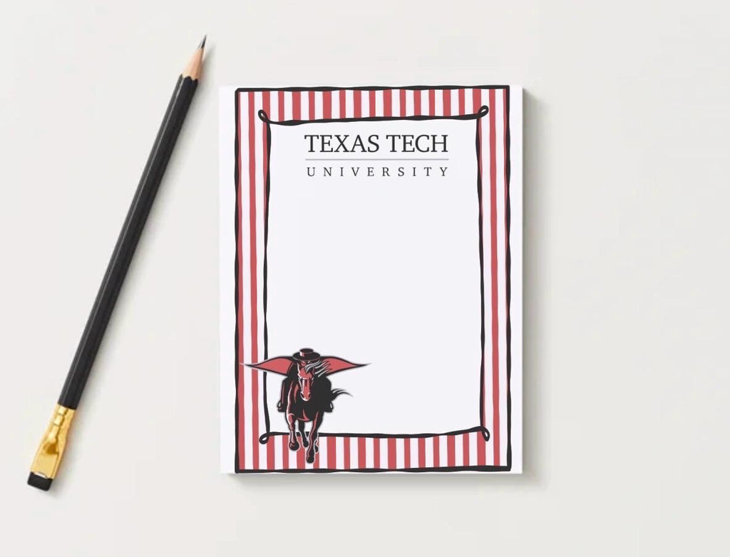 Texas Tech Notepad | Red Raiders Collegiate Stationery | 5x7 Desk Pad