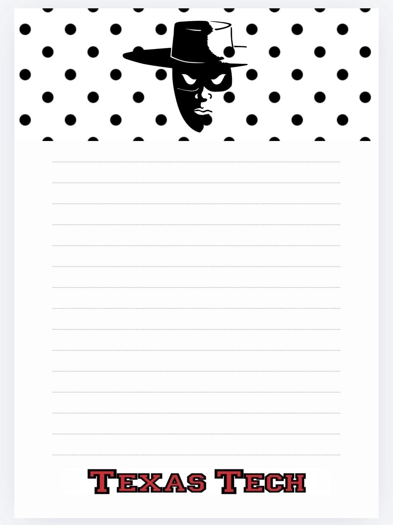 Texas Tech Notepad | Red Raiders Collegiate Stationery | 5x7 Desk Pad