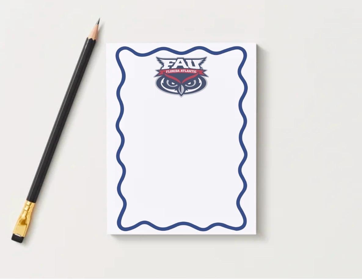 Florida Atlantic Owls Notepad | FAU College Dorm Desk Stationery (5x7)