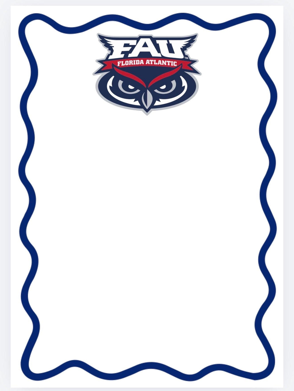 Florida Atlantic Owls Notepad | FAU College Dorm Desk Stationery (5x7)