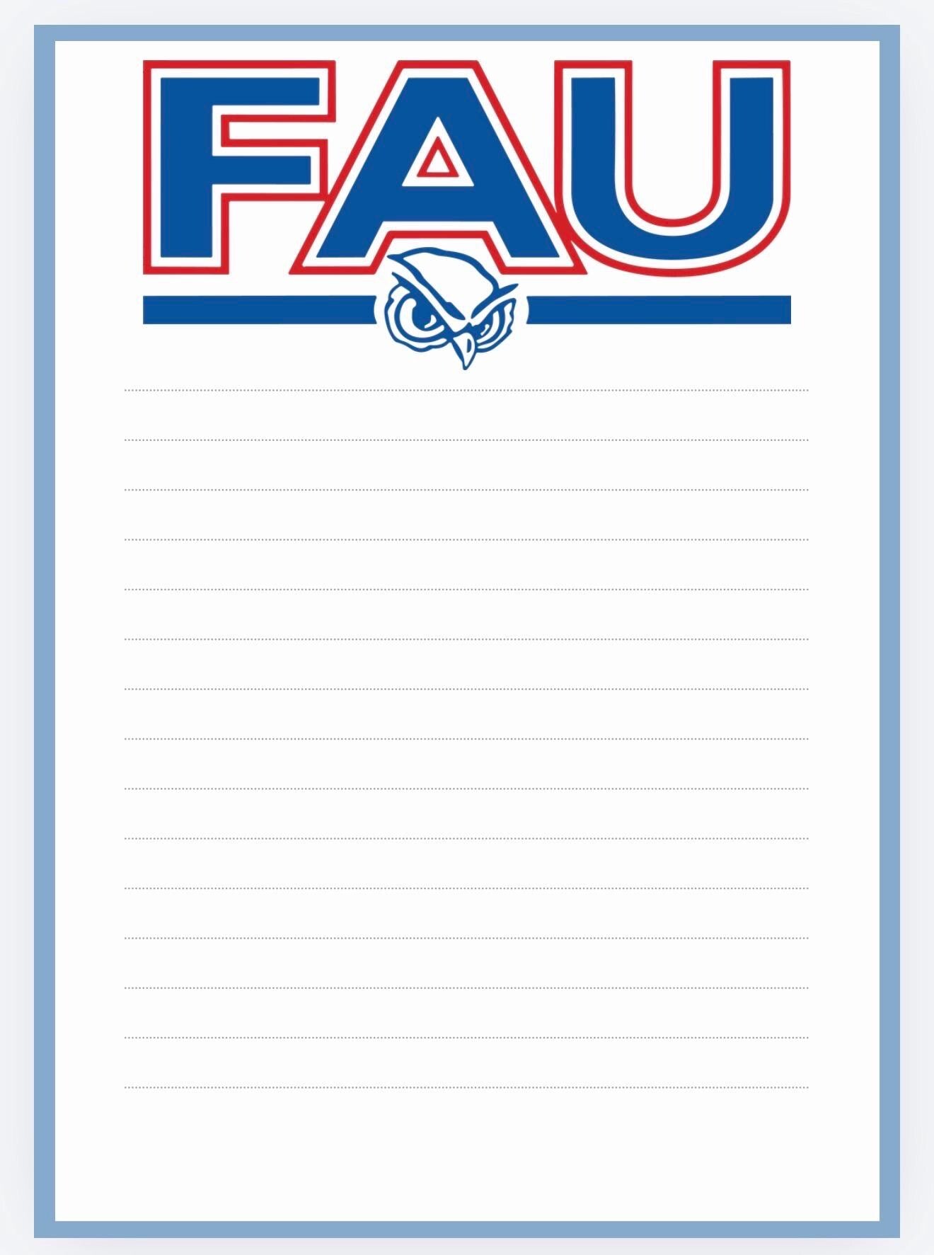 Florida Atlantic University Owls Notepad | College Dorm Desk Accessory