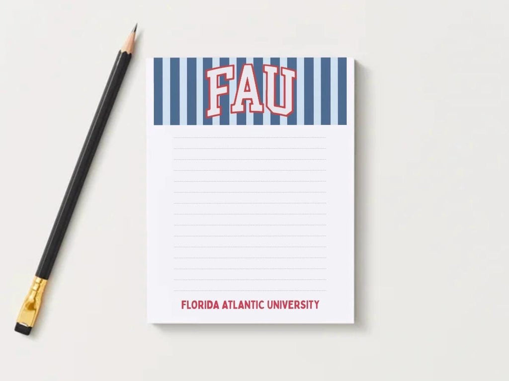 Florida Atlantic University Owls Notepad | College Dorm Desk Stationery