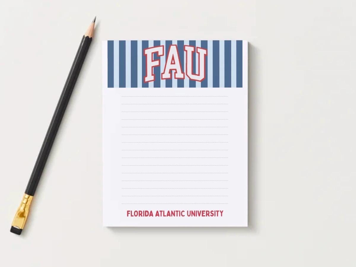 Florida Atlantic University Owls Notepad | College Dorm Desk Stationery