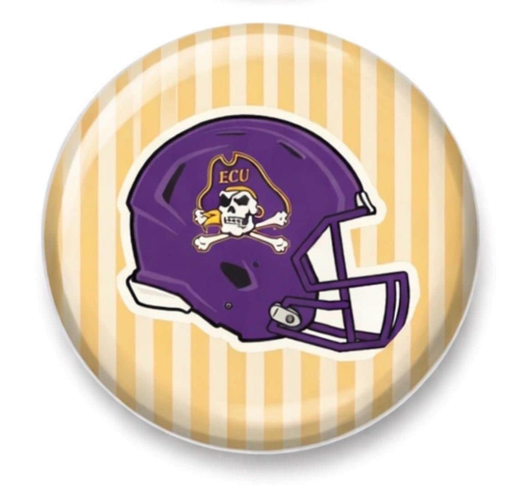 ECU Pirates Gameday Button | East Carolina University Spirit Accessory | Purple Gold Pin