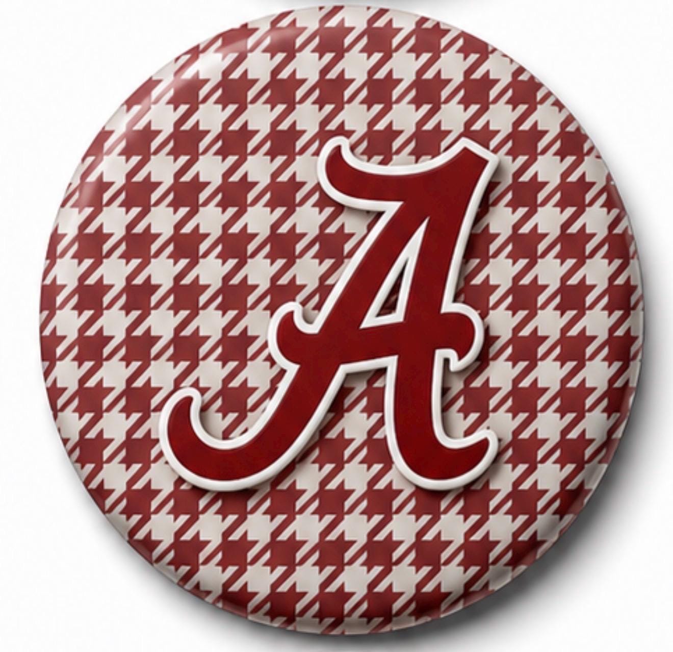 University of Alabama Inspired Gameday Button | Crimson Tide Roll Tide Fan Accessory