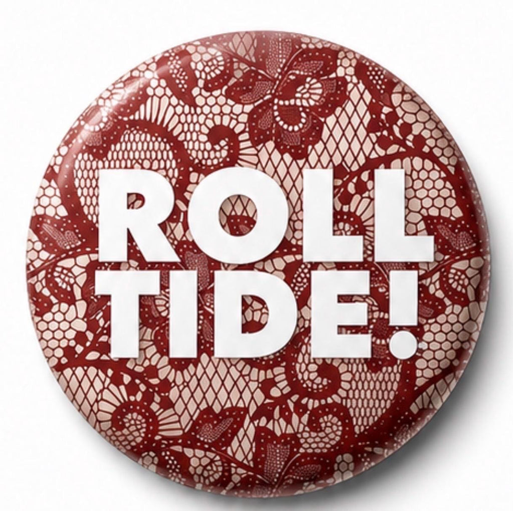 University of Alabama Inspired Gameday Button | Crimson Tide Roll Tide Fan Accessory