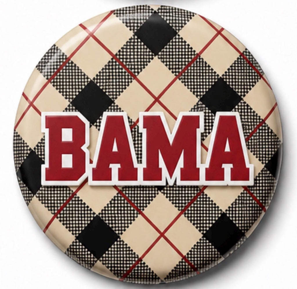 University of Alabama Inspired Gameday Button | Crimson Tide Roll Tide Fan Accessory