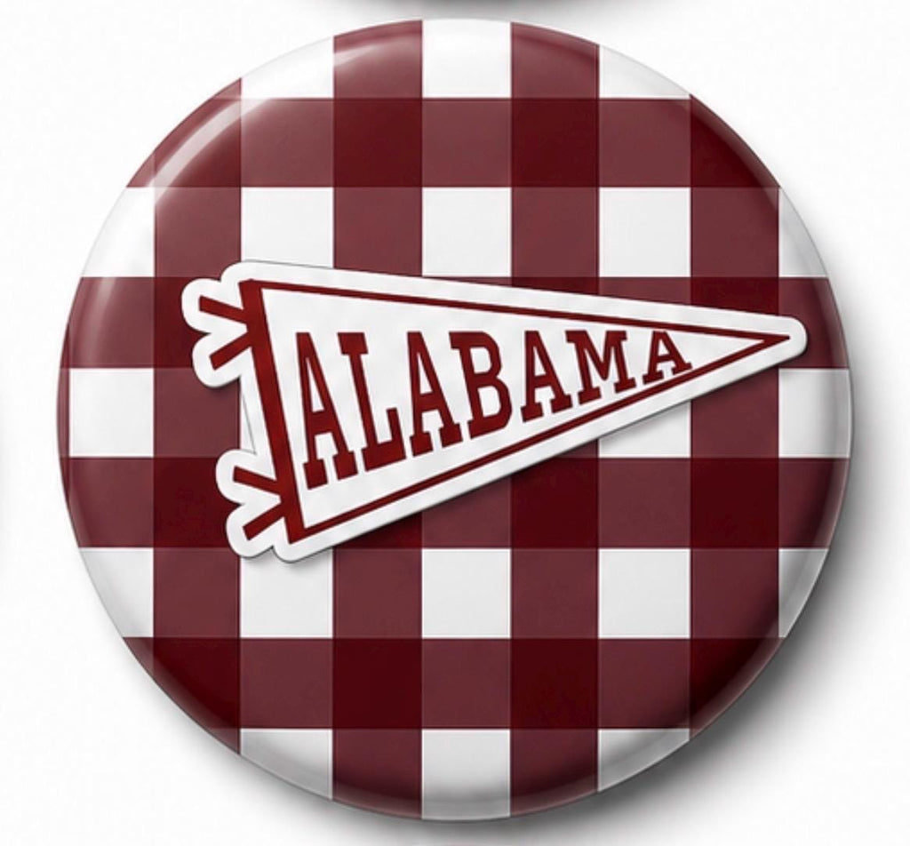 University of Alabama Inspired Gameday Button | Crimson Tide Roll Tide Fan Accessory