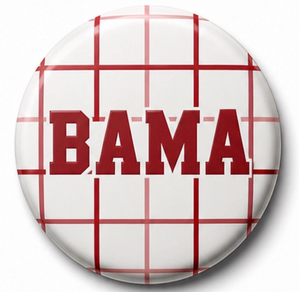 University of Alabama Inspired Gameday Button | Crimson Tide Roll Tide Fan Accessory