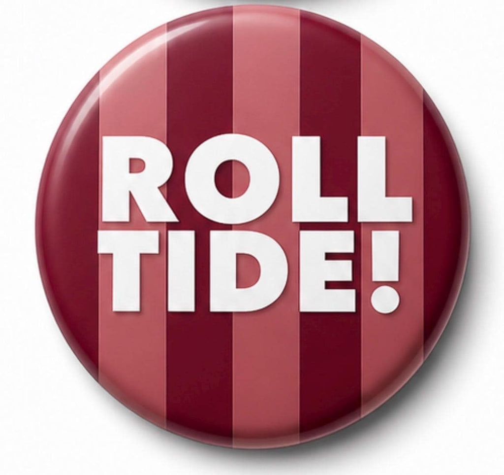 University of Alabama Inspired Gameday Button | Crimson Tide Roll Tide Fan Accessory