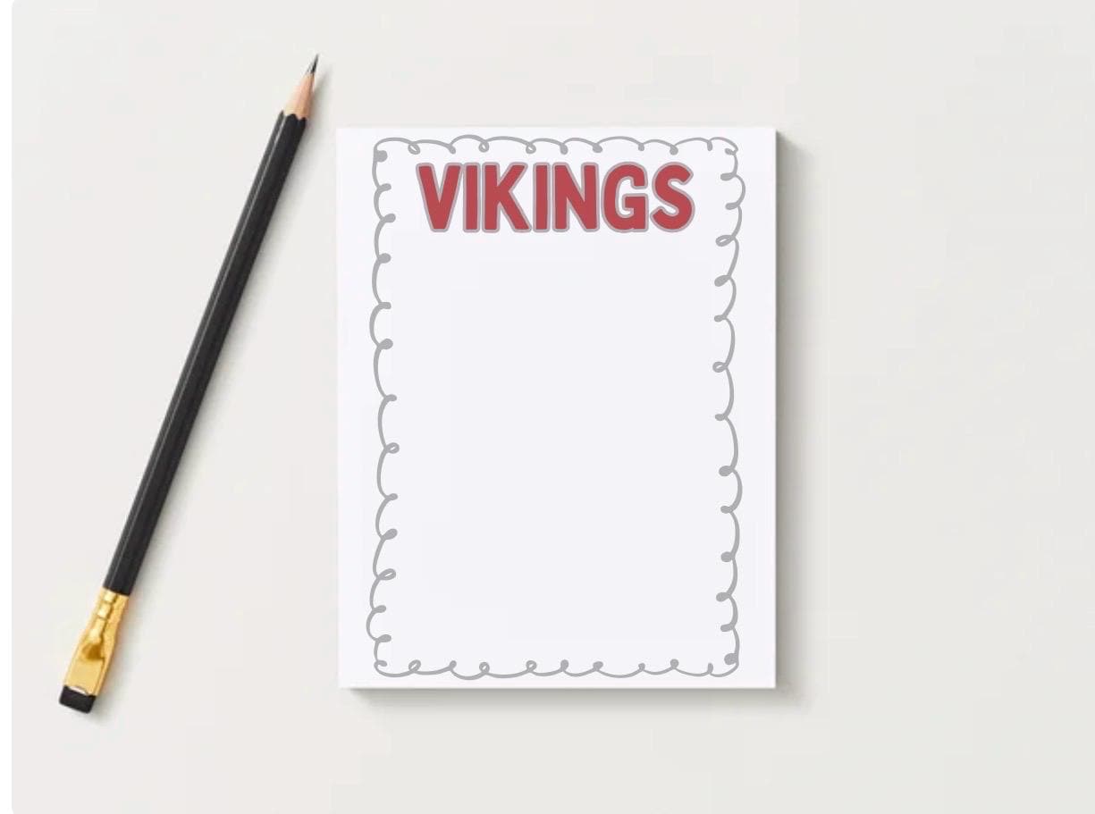 Lowndes Vikings Notepad | Game Day List Pad | Collegiate Style Desk Pad