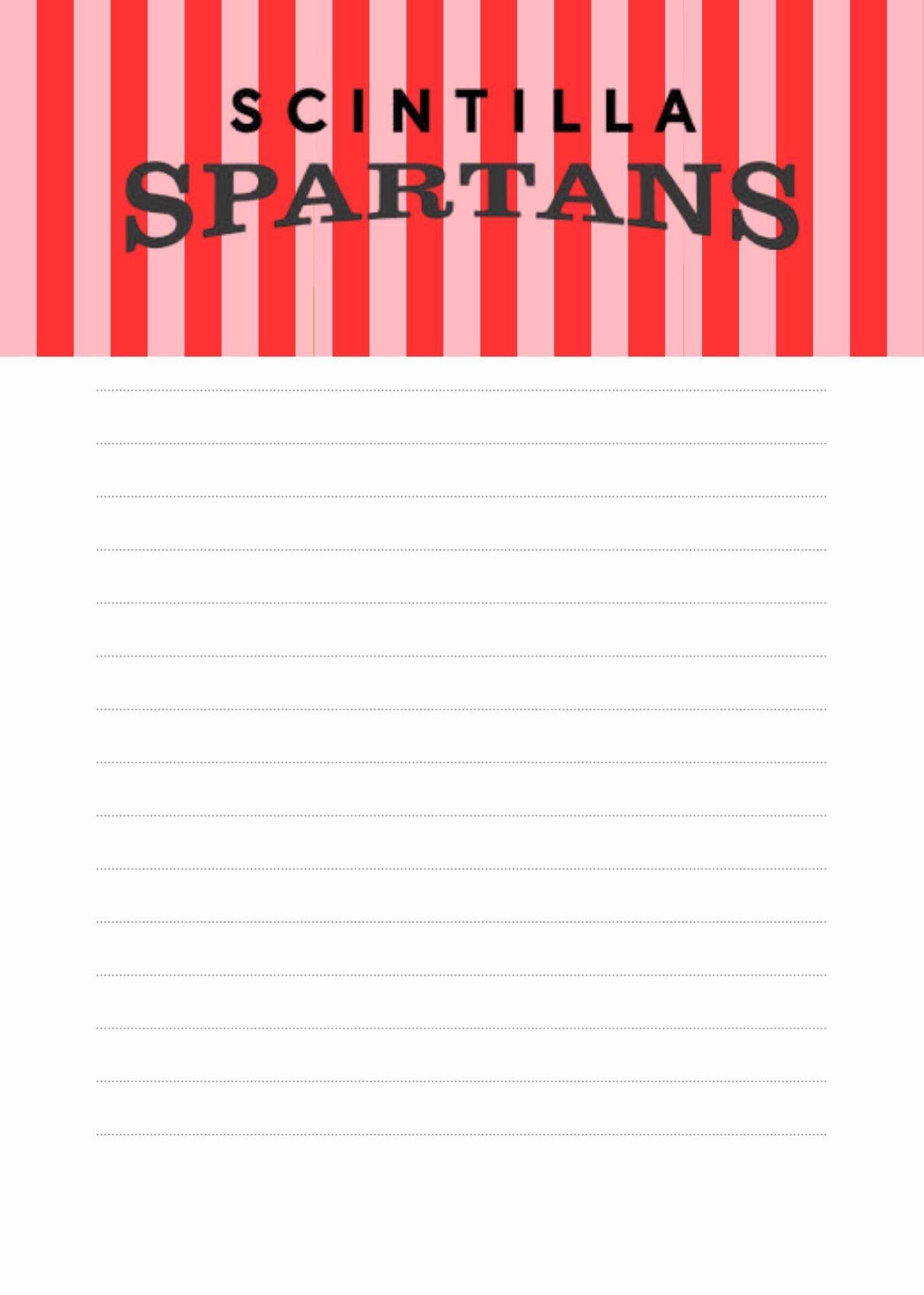 Scintilla Spartans Notepad | 5x7 School Spirit Memo Pad, Collegiate Style Desk Accessory