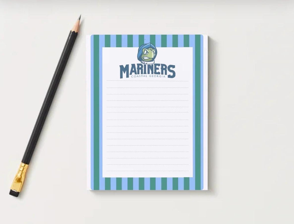 Coastal Georgia Mariners Notepad | Preppy Blue Gold Stationery (5x7)