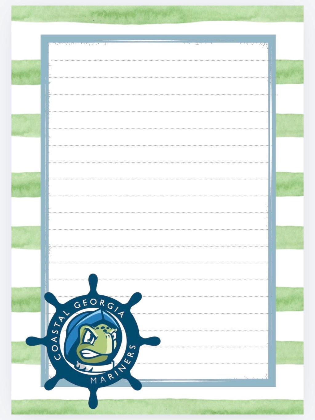 Coastal Georgia Mariners Notepad | Preppy Blue Gold Stationery (5x7)