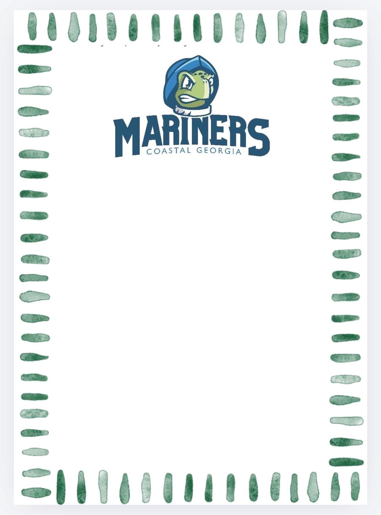 Coastal Georgia Mariners Notepad | Preppy Blue Gold Stationery (5x7)