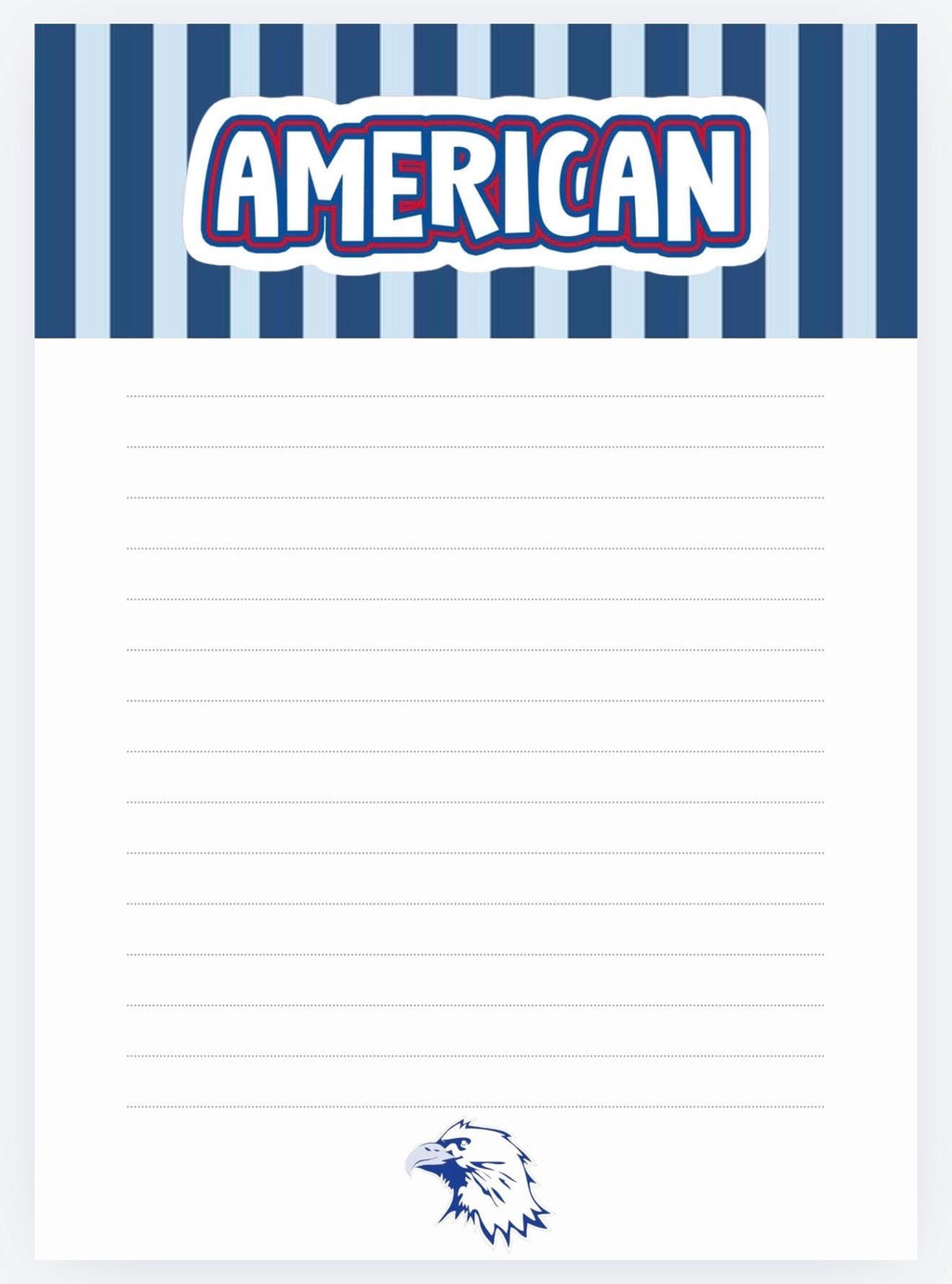 American University Inspired Notepad | College Dorm Desk Stationery (5x7)