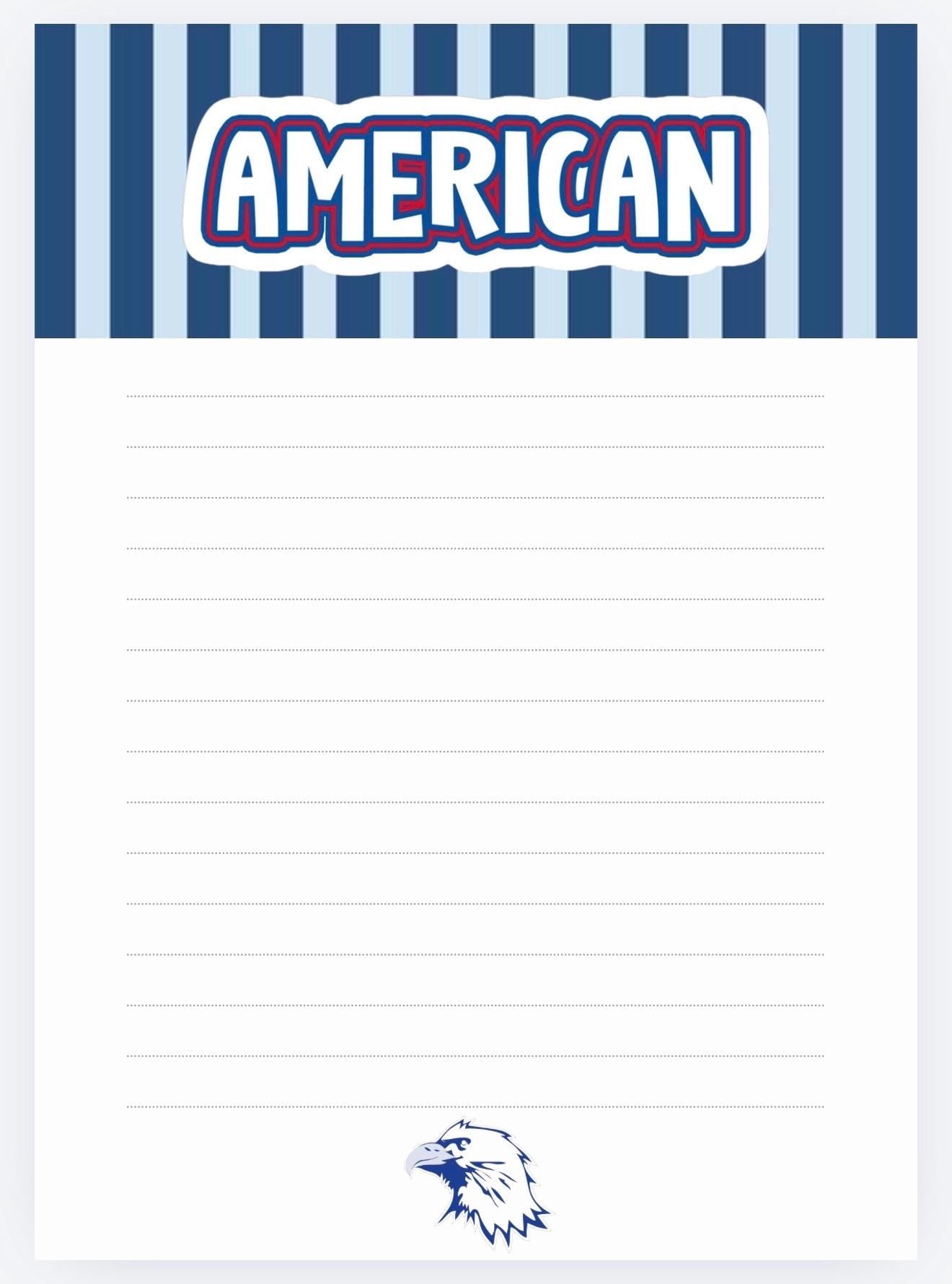 American University Inspired Notepad | College Dorm Desk Stationery (5x7)