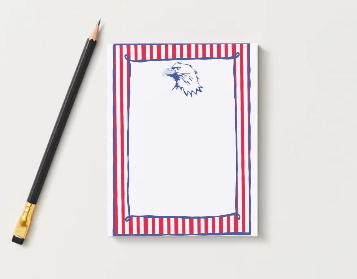 American University Inspired Notepad | Collegiate Eagle Design, 5x7 Desk Stationery