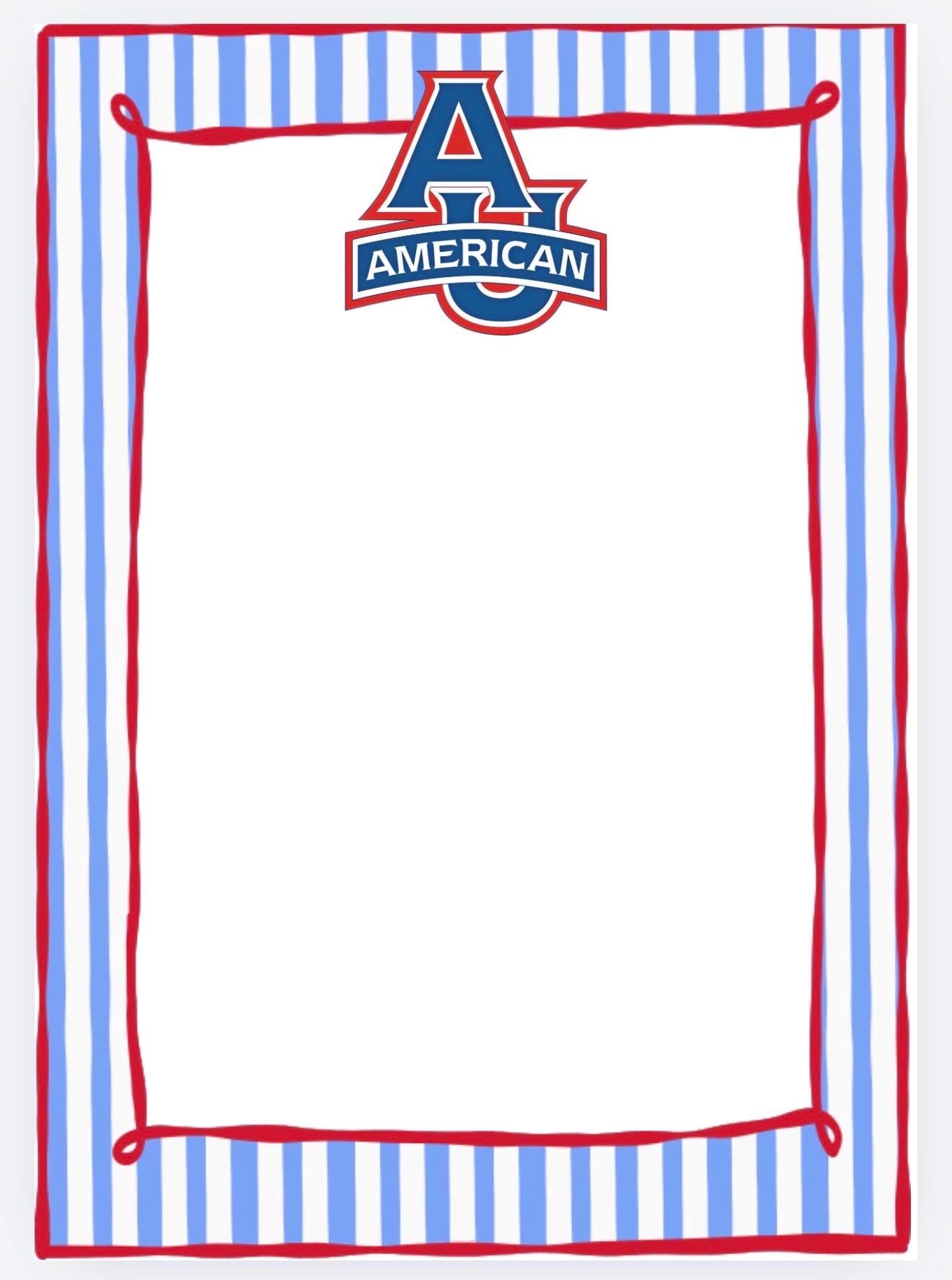 American University Inspired Notepad | Collegiate Desk Accessories, Stationery Gift (5x7)