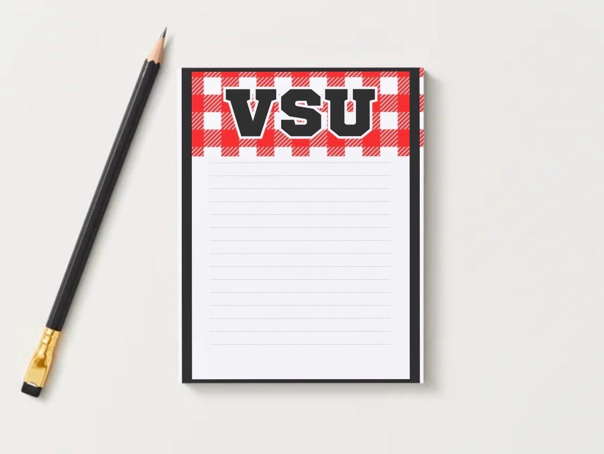 Valdosta State Notepad | Red Black College Desk Pad | Blazers Style Stationery