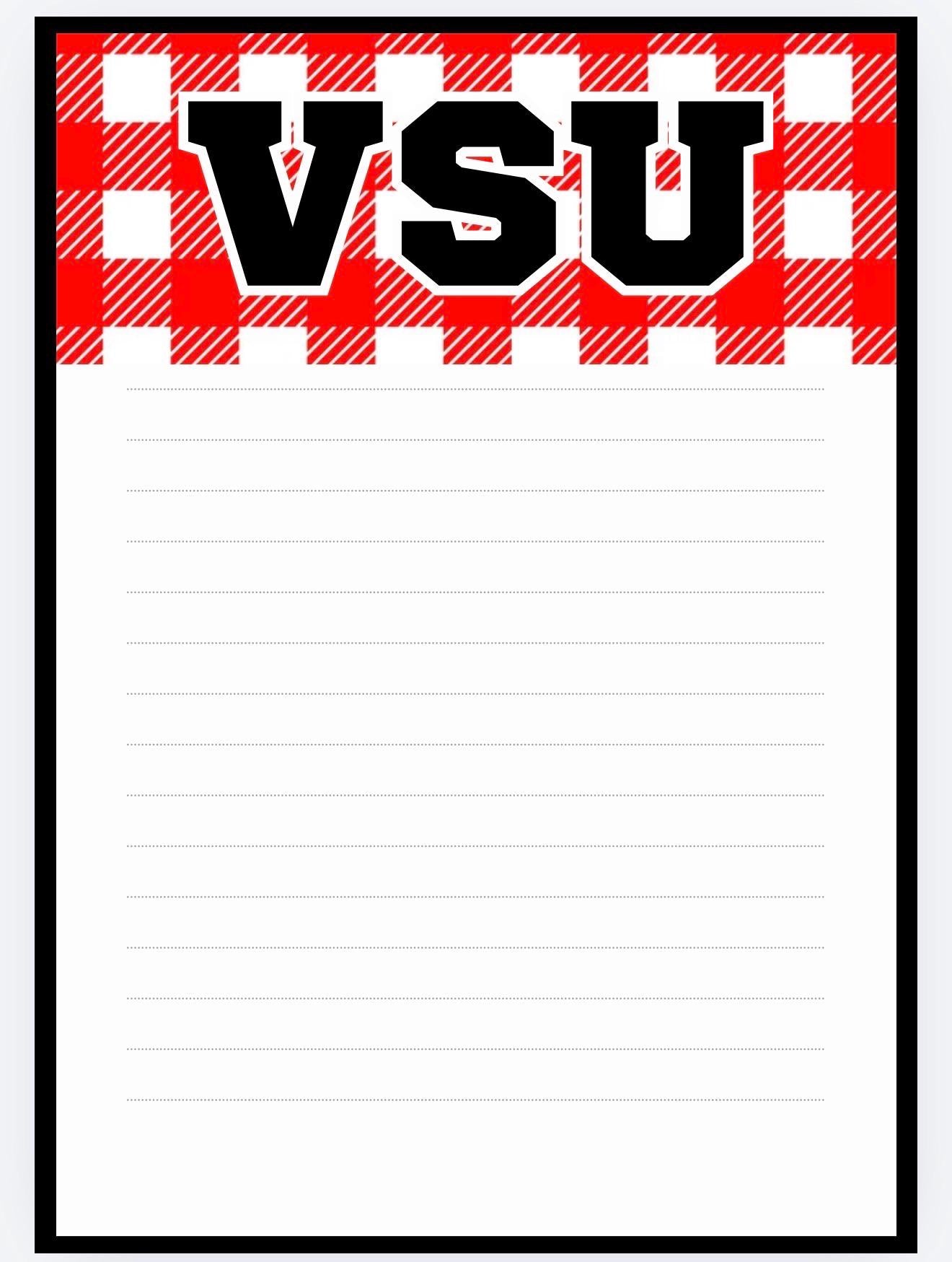 Valdosta State Notepad | Red Black College Desk Pad | Blazers Style Stationery
