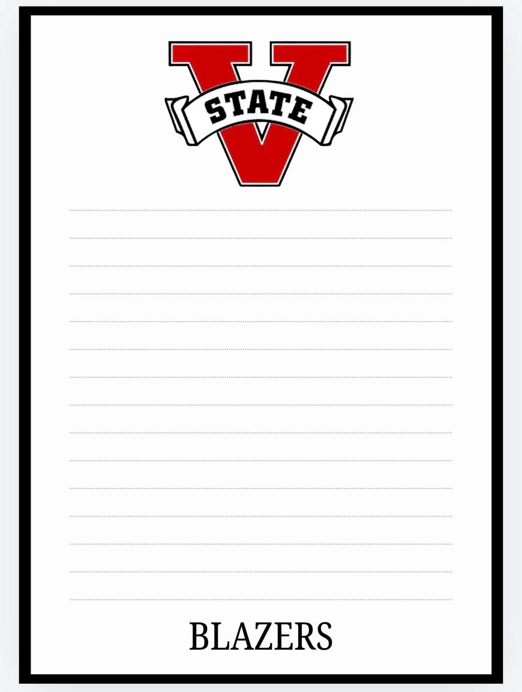 Valdosta State Blazers Notepad | Red Black College Desk Pad | Graduation Gift
