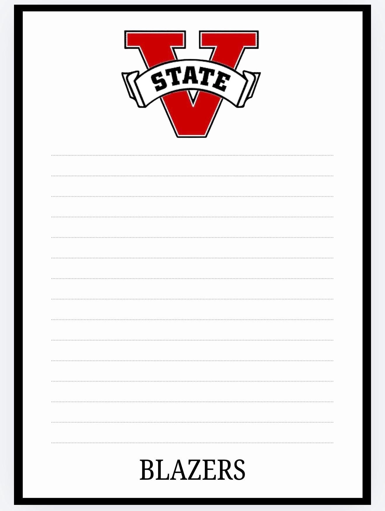 Valdosta State Blazers Notepad | Red Black College Desk Pad | Graduation Gift