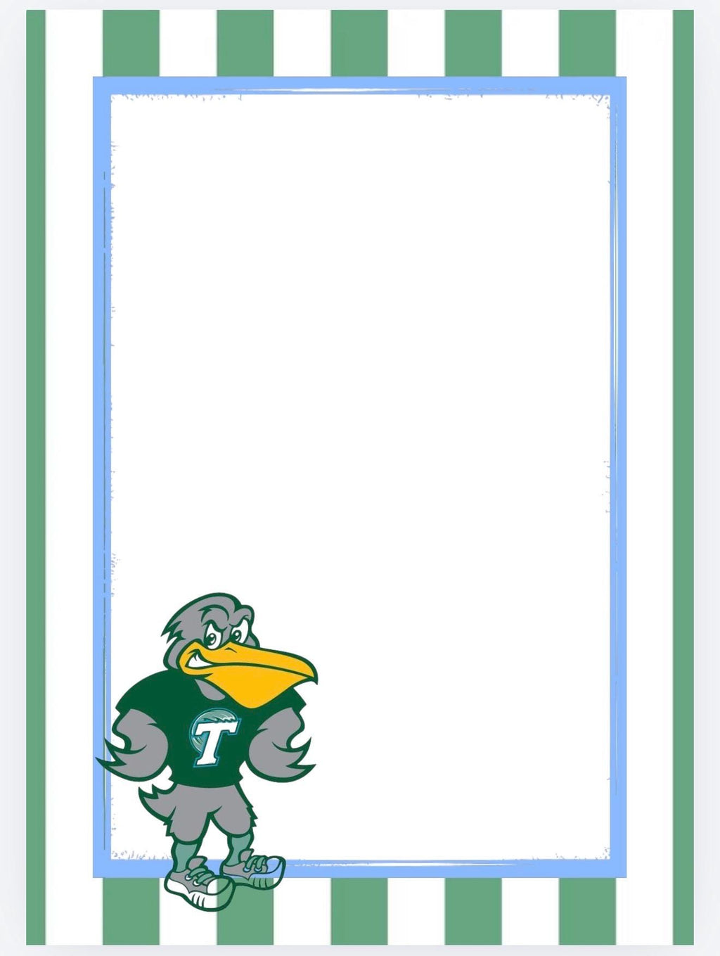 Tulane University Inspired Notepad | Green Wave Mascot Stationery | College Dorm Desk Accessories
