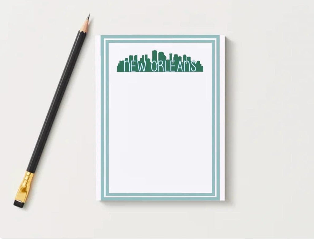 Tulane University Inspired Skyline Notepad | College Dorm Desk Stationery