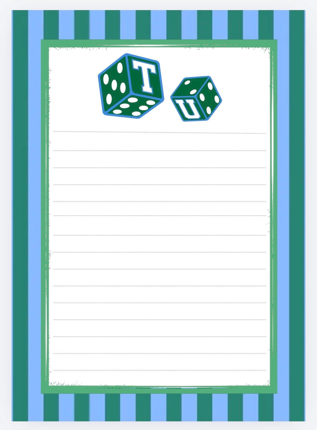 Tulane University Inspired Notepad | Green Wave College Stationery, Dorm Desk Accessories
