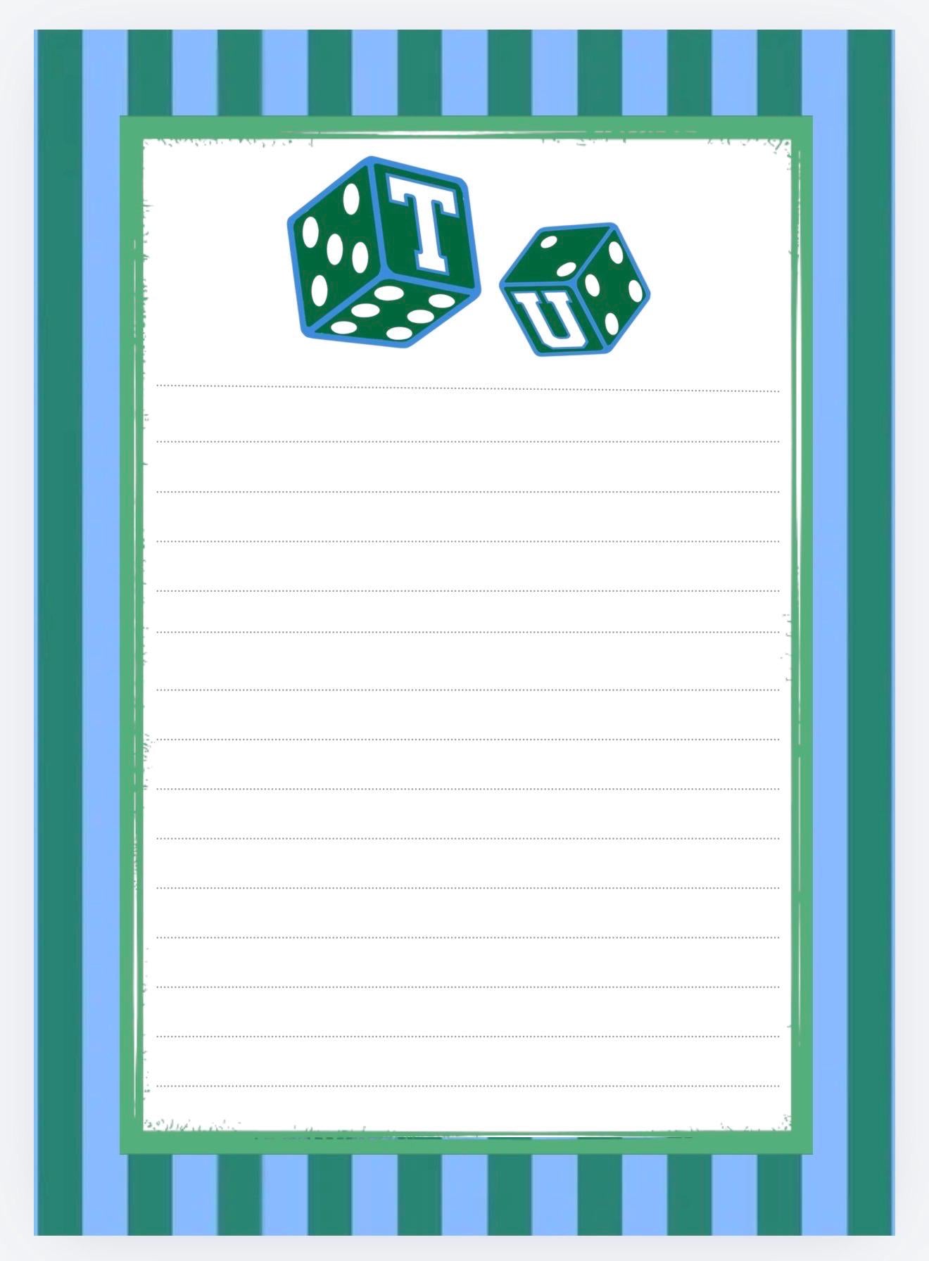Tulane University Inspired Notepad | Green Wave College Stationery, Dorm Desk Accessories