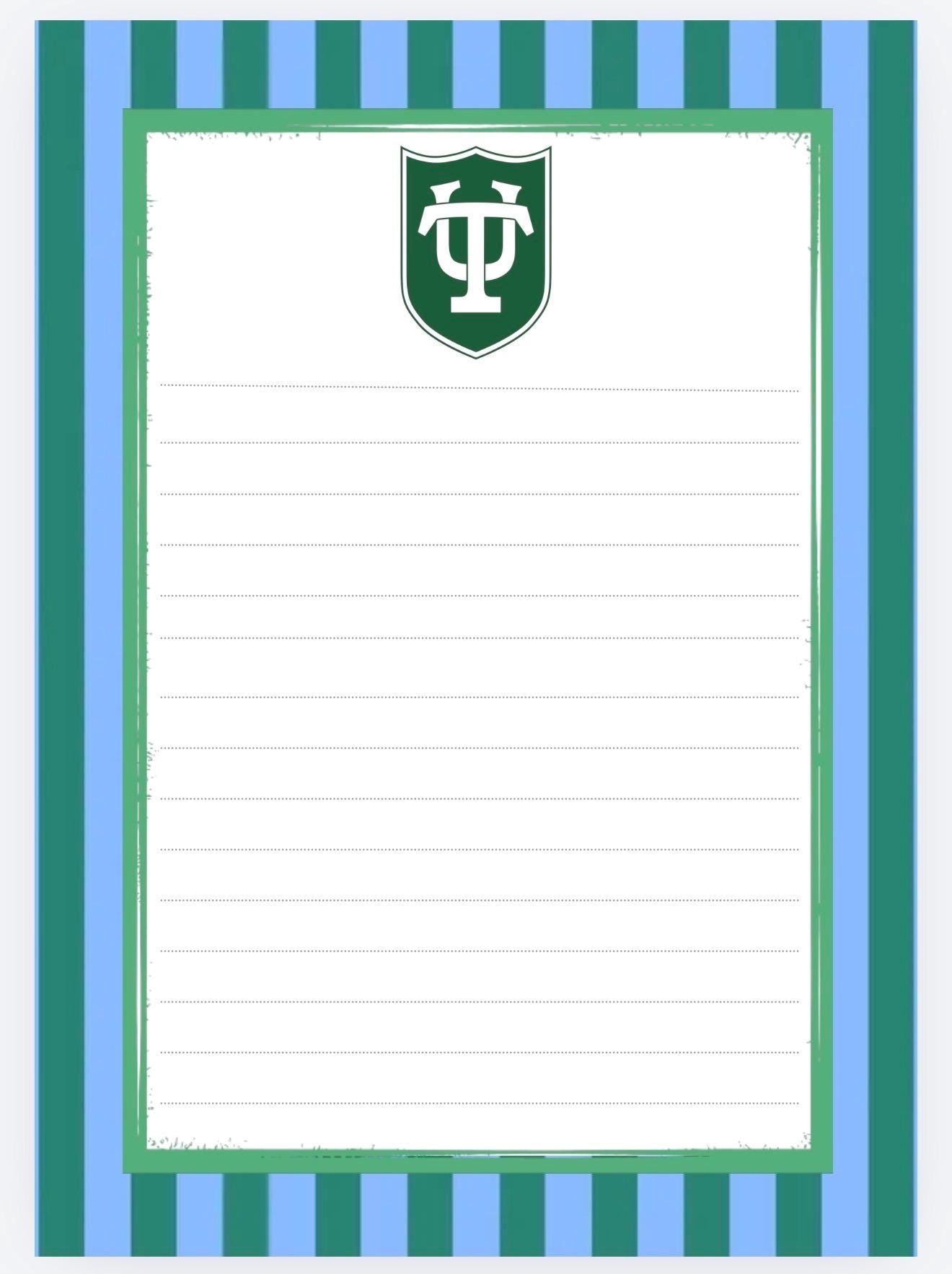 Tulane University Inspired Notepad | Collegiate Green Wave Stationery Desk Accessory