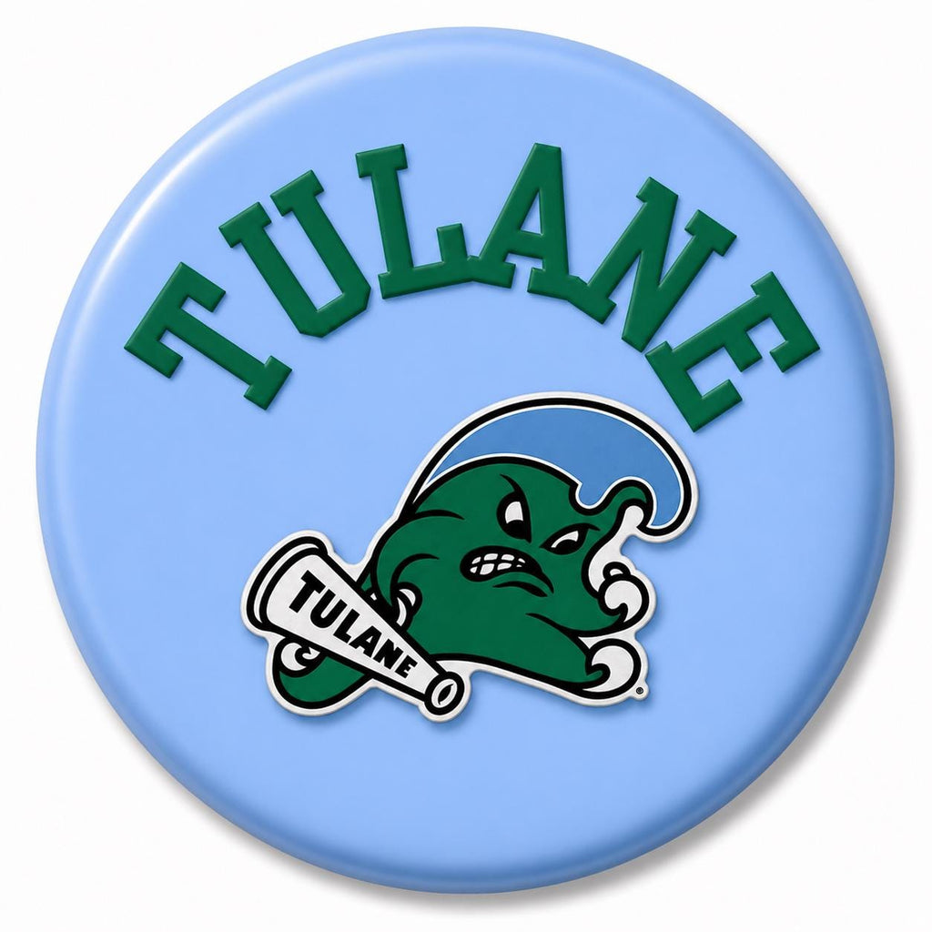 Tulane Inspired Game Day Button | Green Wave Football Pin, Tailgate Accessory