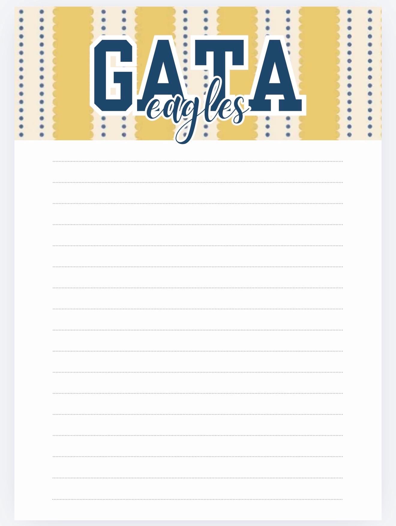 Georgia Southern University Notepad | Gameday Checklist, Eagle Fan Stationery