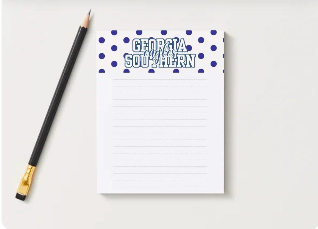 Georgia Southern University Notepad | Gameday Checklist, Eagle Fan Stationery
