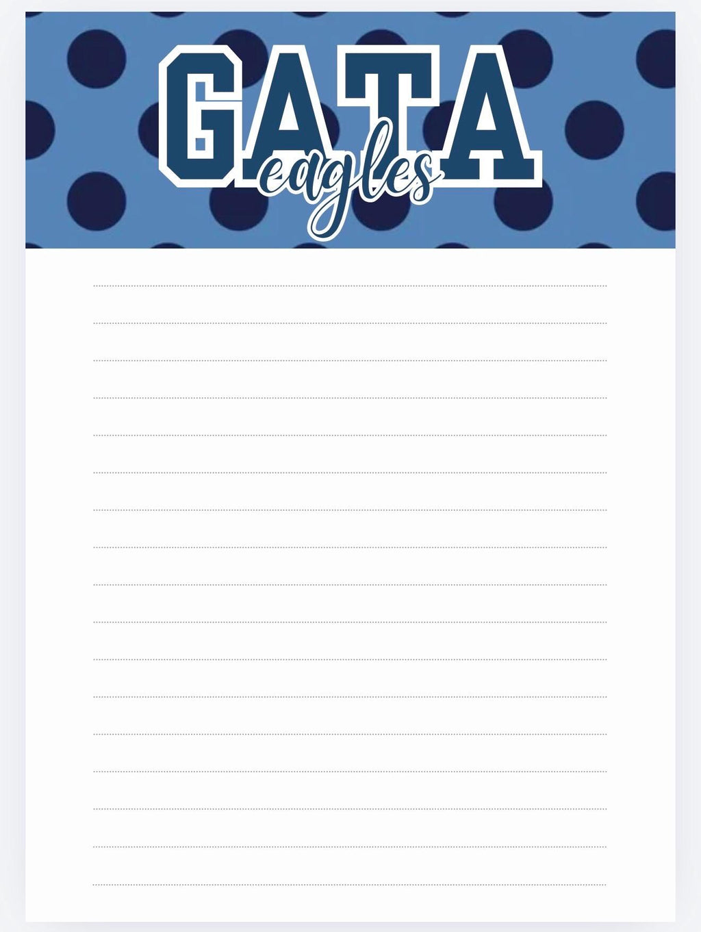 Georgia Southern University Notepad | Gameday Checklist, Eagle Fan Stationery