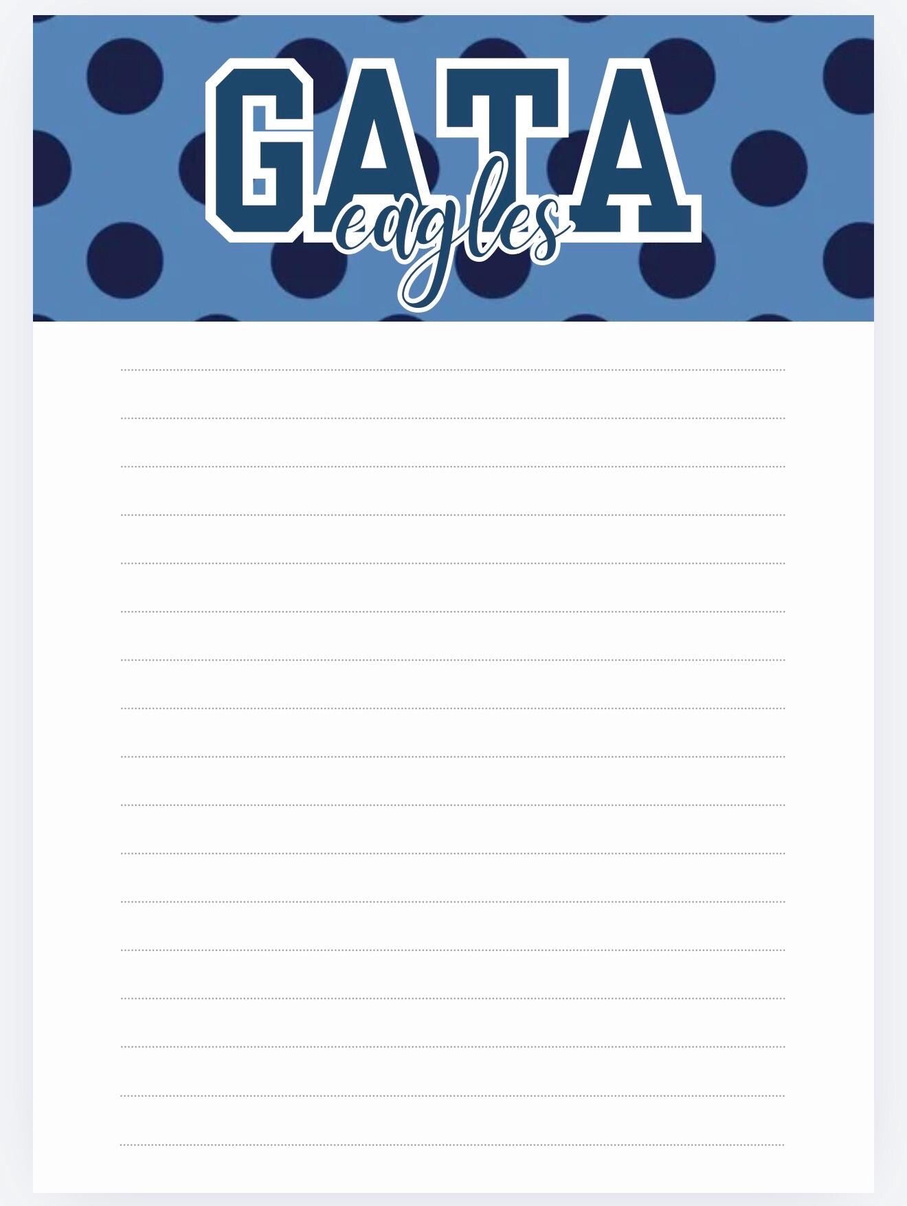 Georgia Southern University Notepad | Gameday Checklist, Eagle Fan Stationery