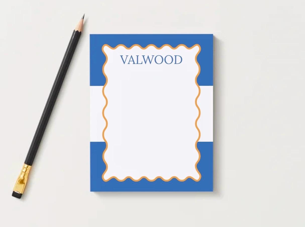 Valwood Valiants Notepad | School Spirit Stationery | Personalized Teacher Gift