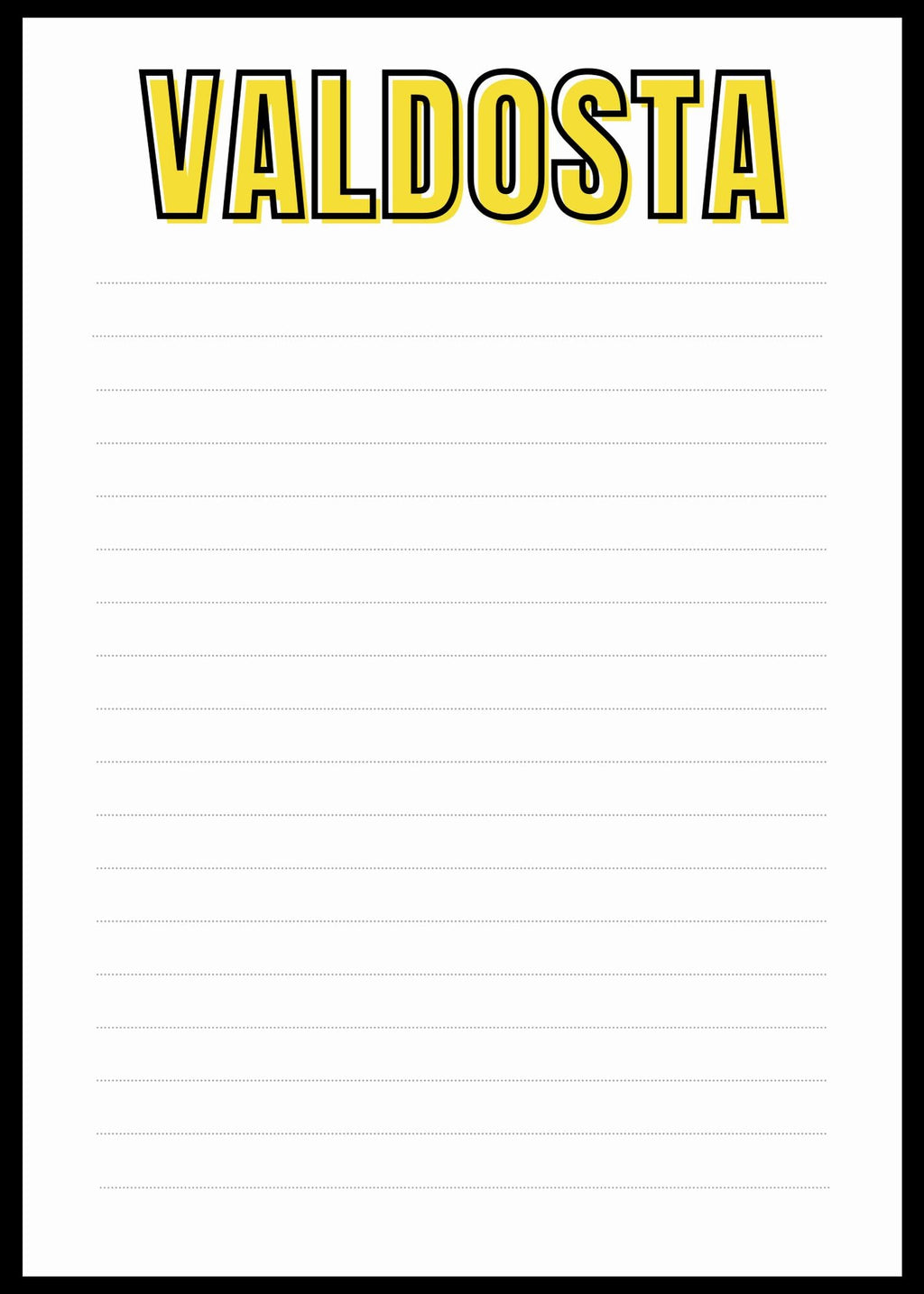 Valdosta Notepad | South Georgia Stationery | College Town Gift | Teacher Graduation 5x7
