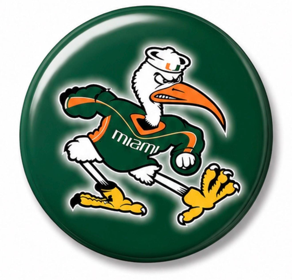 Miami Hurricanes Inspired Game Day Buttons | Orange Green Spirit Pins
