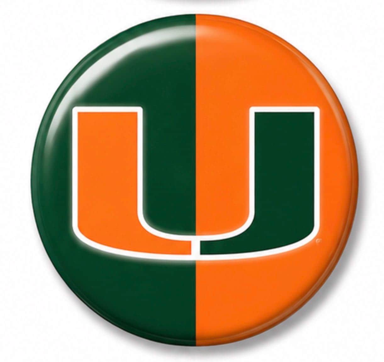 Inspired Miami Hurricanes Game Day Buttons | Orange Green Spirit Pins | College Tailgate Accessories