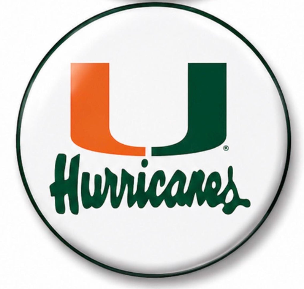 Inspired Miami Hurricanes Game Day Buttons | Orange Green Football Spirit Pins