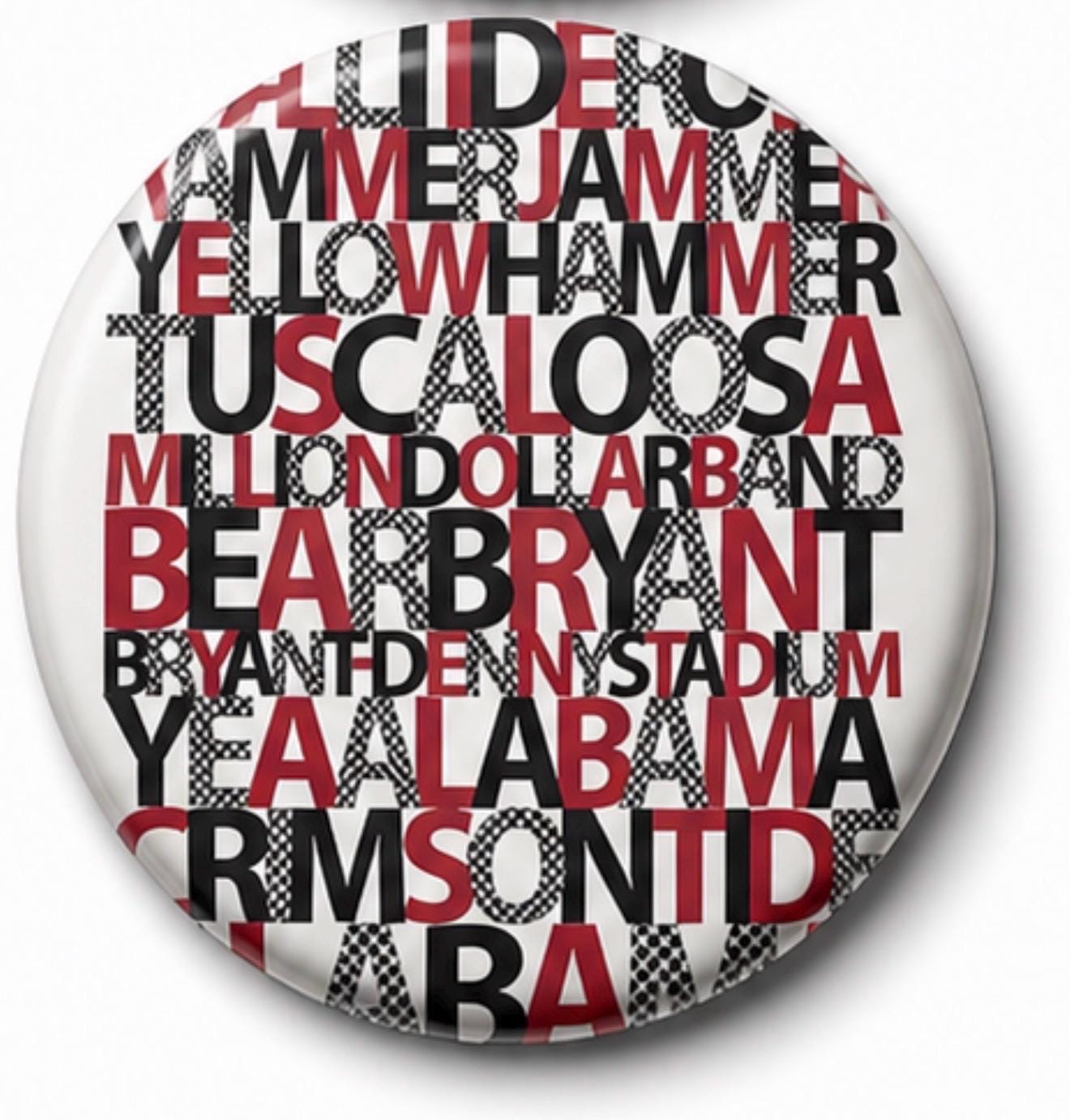 University of Alabama Inspired Gameday Button | Crimson Tide Roll Tide Fan Accessory