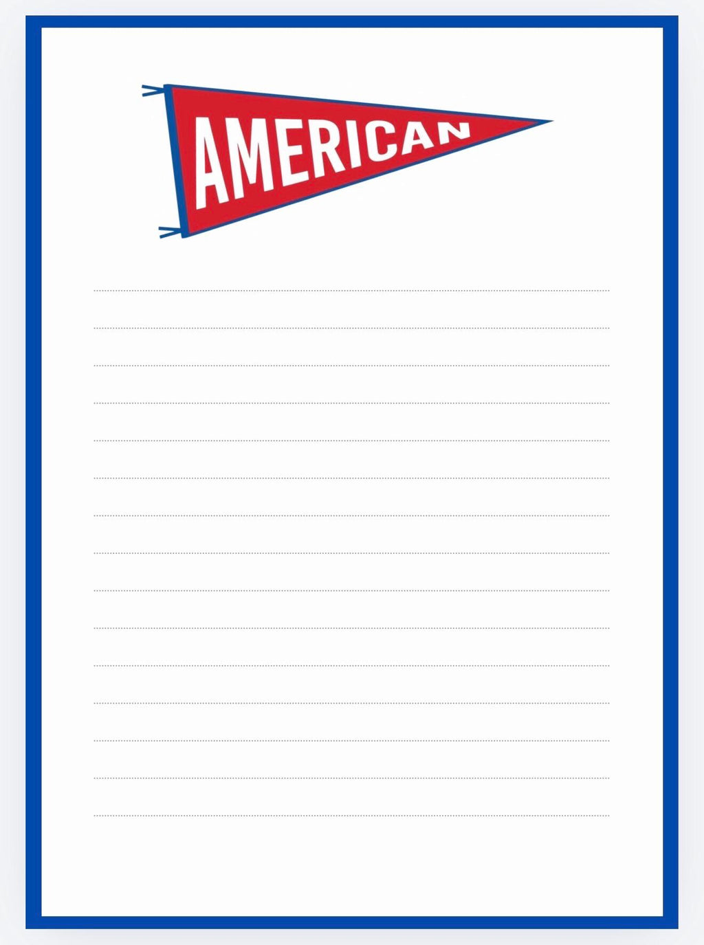 American University Inspired Notepad | Collegiate Pennant Design, 5x7 Memo Pad